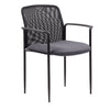 Vayu Stackable Guest Armchair | Gray Mesh | Steel Frame Fixed Arms BM344462