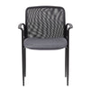 Vayu Stackable Guest Armchair | Gray Mesh | Steel Frame Fixed Arms BM344462