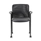Vayu Stackable Guest Chair w Caster Wheels | Black Mesh & Caressoft Vinyl BM344463