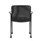Vayu Stackable Guest Chair w Caster Wheels | Black Mesh & Caressoft Vinyl BM344463