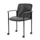 Vayu Stackable Guest Chair w Caster Wheels | Black Mesh & Caressoft Vinyl BM344463