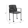 Vayu Stackable Guest Chair w Caster Wheels | Black Mesh & Caressoft Vinyl BM344463