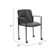 Vayu Stackable Guest Chair w Caster Wheels | Black Mesh & Caressoft Vinyl BM344463