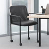 Vayu Stackable Guest Chair w Caster Wheels | Black Mesh & Caressoft Vinyl BM344463