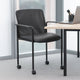 Vayu Stackable Guest Chair w Caster Wheels | Black Mesh & Caressoft Vinyl