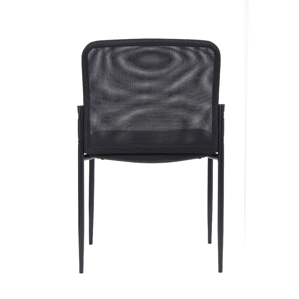 Vayu Stackable Guest Chair | Black Mesh | Soft Crepe Fabric BM344464