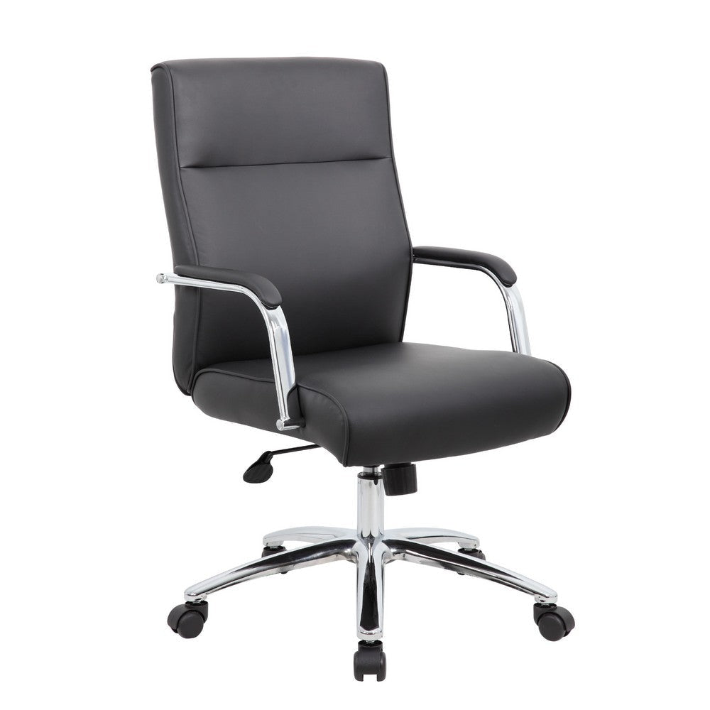 Megh Rolling Executive Conference Chair | Black Vinyl | Spring Tilt BM344465