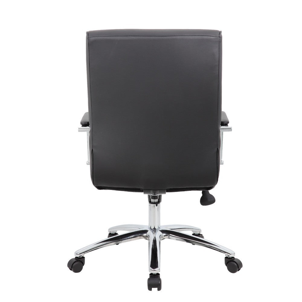 Megh Rolling Executive Conference Chair | Black Vinyl | Spring Tilt BM344465