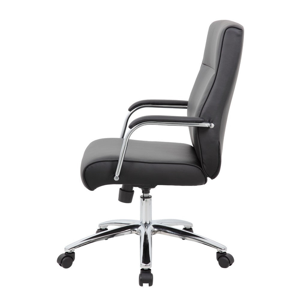 Megh Rolling Executive Conference Chair | Black Vinyl | Spring Tilt BM344465