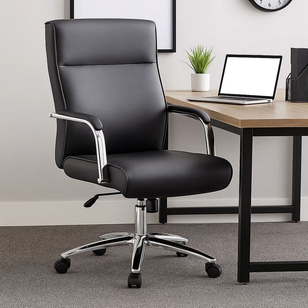 Megh Rolling Executive Conference Chair | Black Vinyl | Spring Tilt BM344465