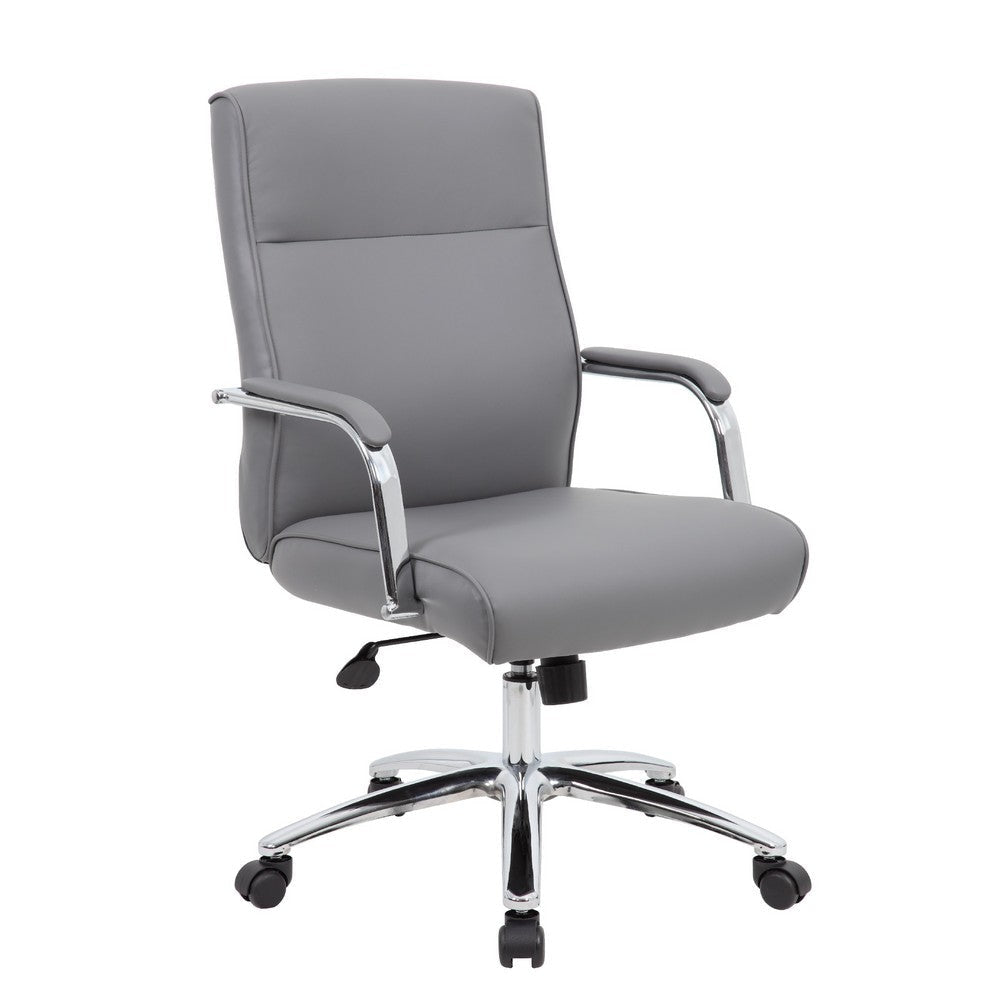 Megh Rolling Executive Conference Chair | Gray Vinyl | Lumbar Support BM344466