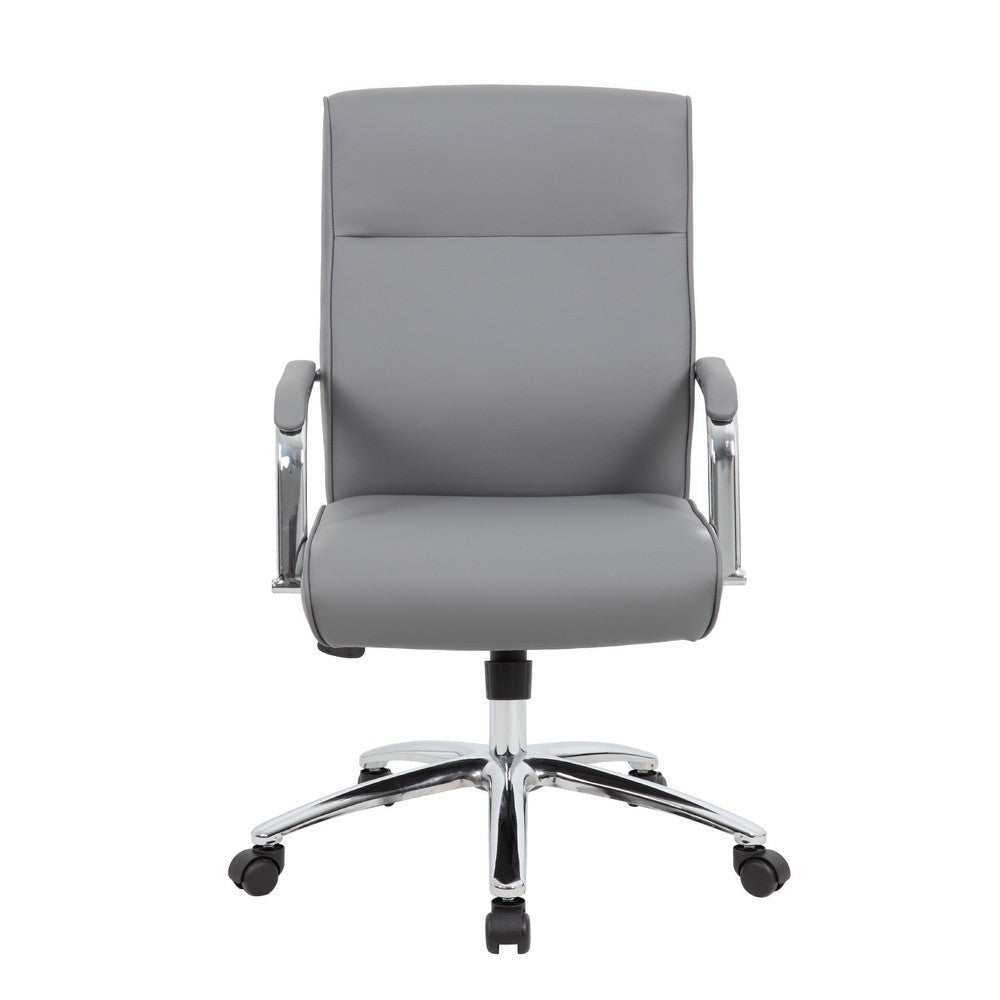 Megh Rolling Executive Conference Chair | Gray Vinyl | Lumbar Support BM344466