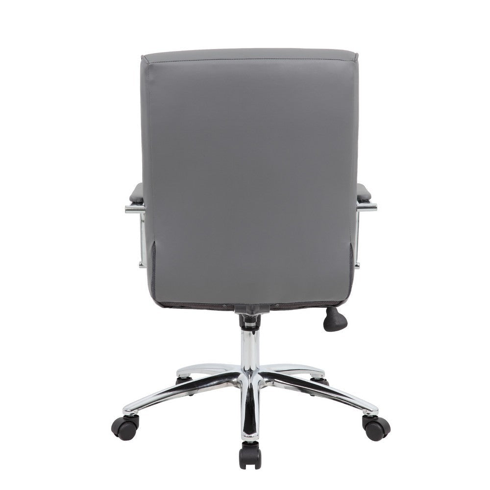 Megh Rolling Executive Conference Chair | Gray Vinyl | Lumbar Support BM344466