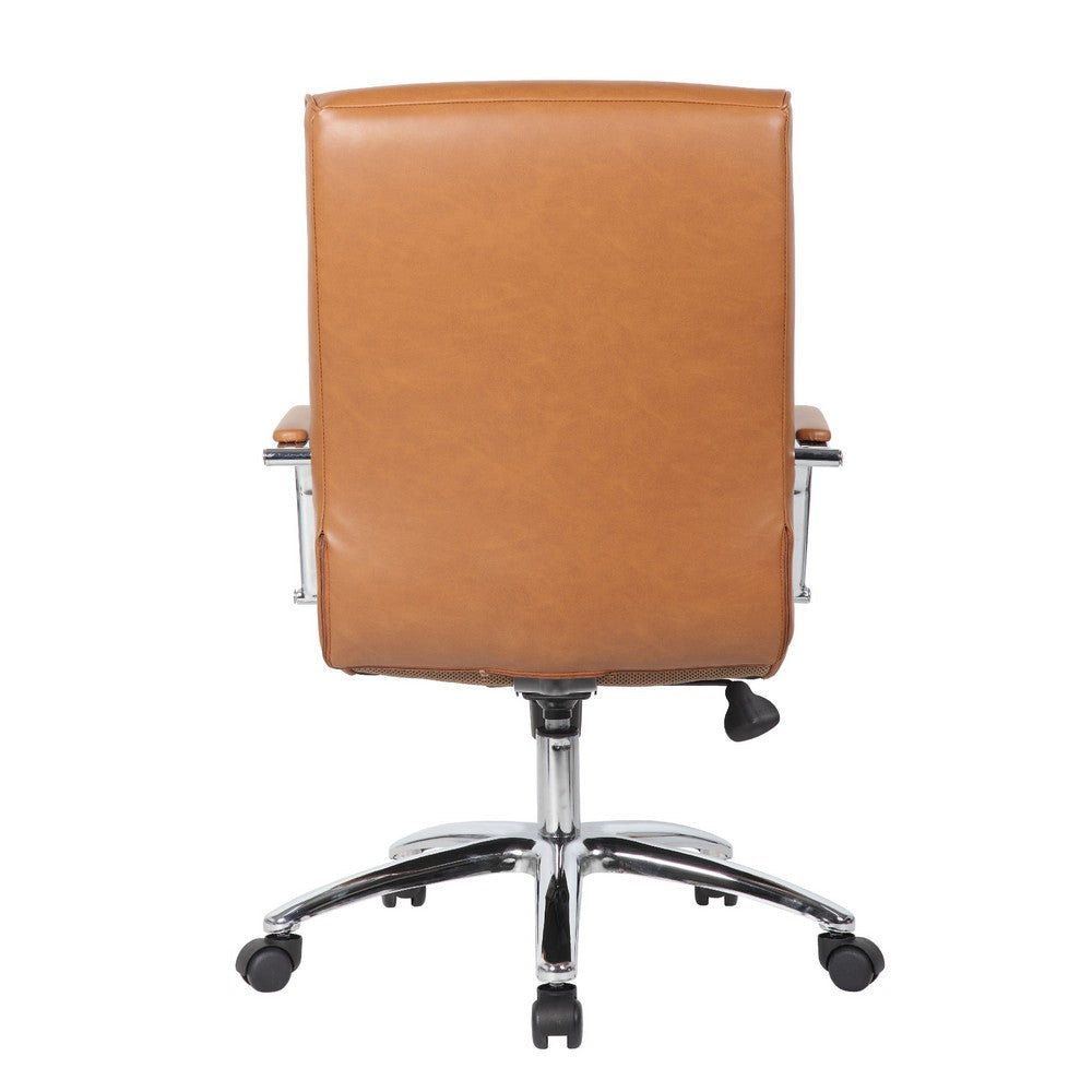 Megh Rolling Executive Conference Chair | Caramel Vinyl | Spring Tilt BM344467