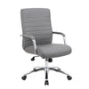 Megh Rolling Executive Conference Chair | Gray Vinyl | Chrome Base BM344468