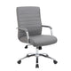 Megh Rolling Executive Conference Chair | Gray Vinyl | Chrome Base BM344468