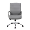 Megh Rolling Executive Conference Chair | Gray Vinyl | Chrome Base BM344468
