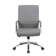 Megh Rolling Executive Conference Chair | Gray Vinyl | Chrome Base BM344468