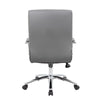 Megh Rolling Executive Conference Chair | Gray Vinyl | Chrome Base BM344468