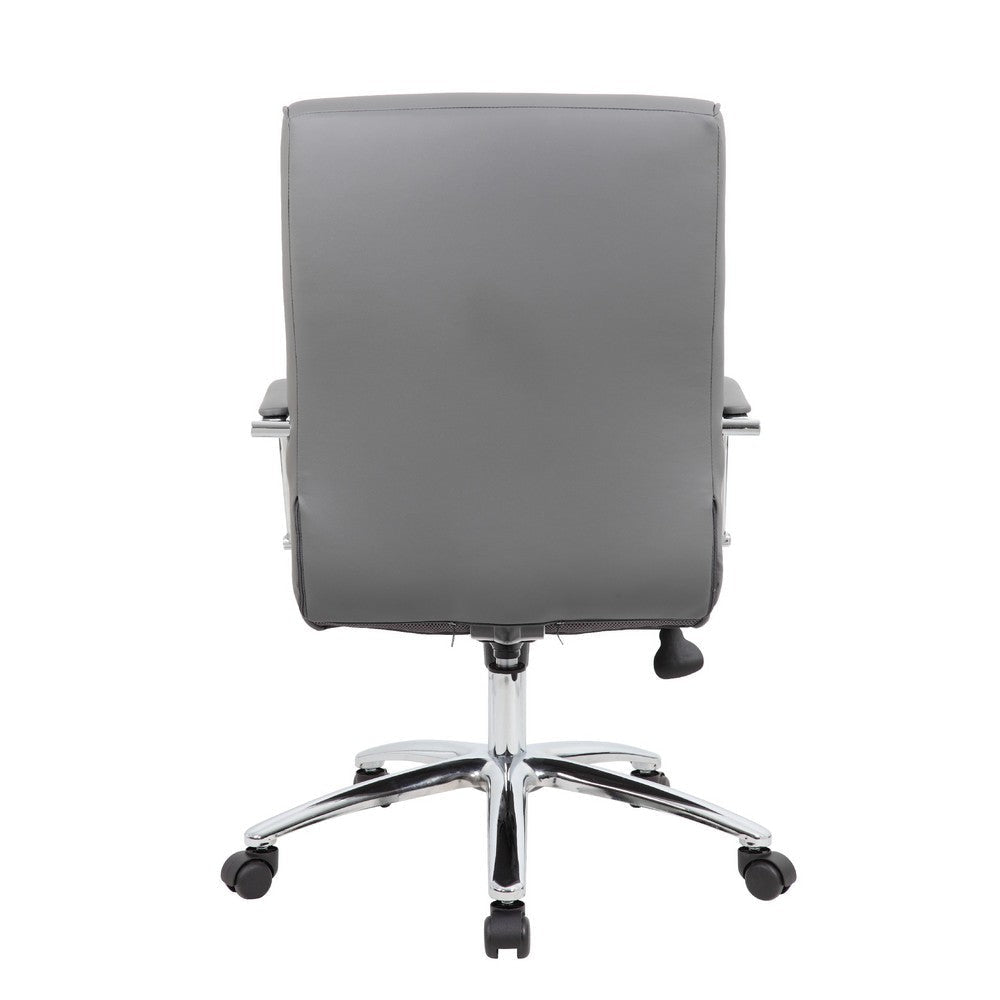Megh Rolling Executive Conference Chair | Gray Vinyl | Chrome Base BM344468