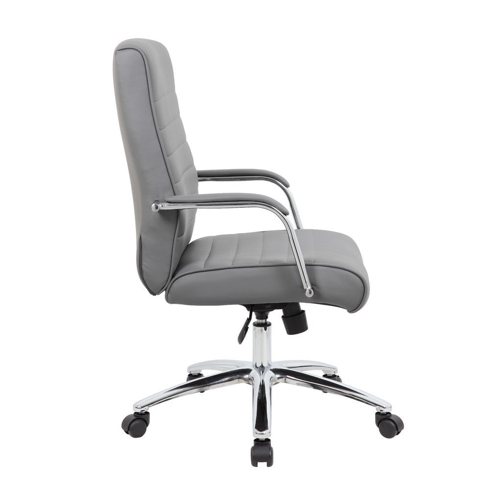 Megh Rolling Executive Conference Chair | Gray Vinyl | Chrome Base BM344468