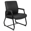 Guest Armchair | Black Antimicrobial Vinyl | Sled Base Frame BM344470