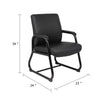 Guest Armchair | Black Antimicrobial Vinyl | Sled Base Frame BM344470