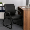Guest Armchair | Black Antimicrobial Vinyl | Sled Base Frame BM344470