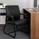 Guest Armchair | Black Antimicrobial Vinyl | Sled Base Frame BM344470