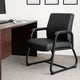 Guest Armchair | Black Antimicrobial Vinyl | Sled Base Frame BM344470