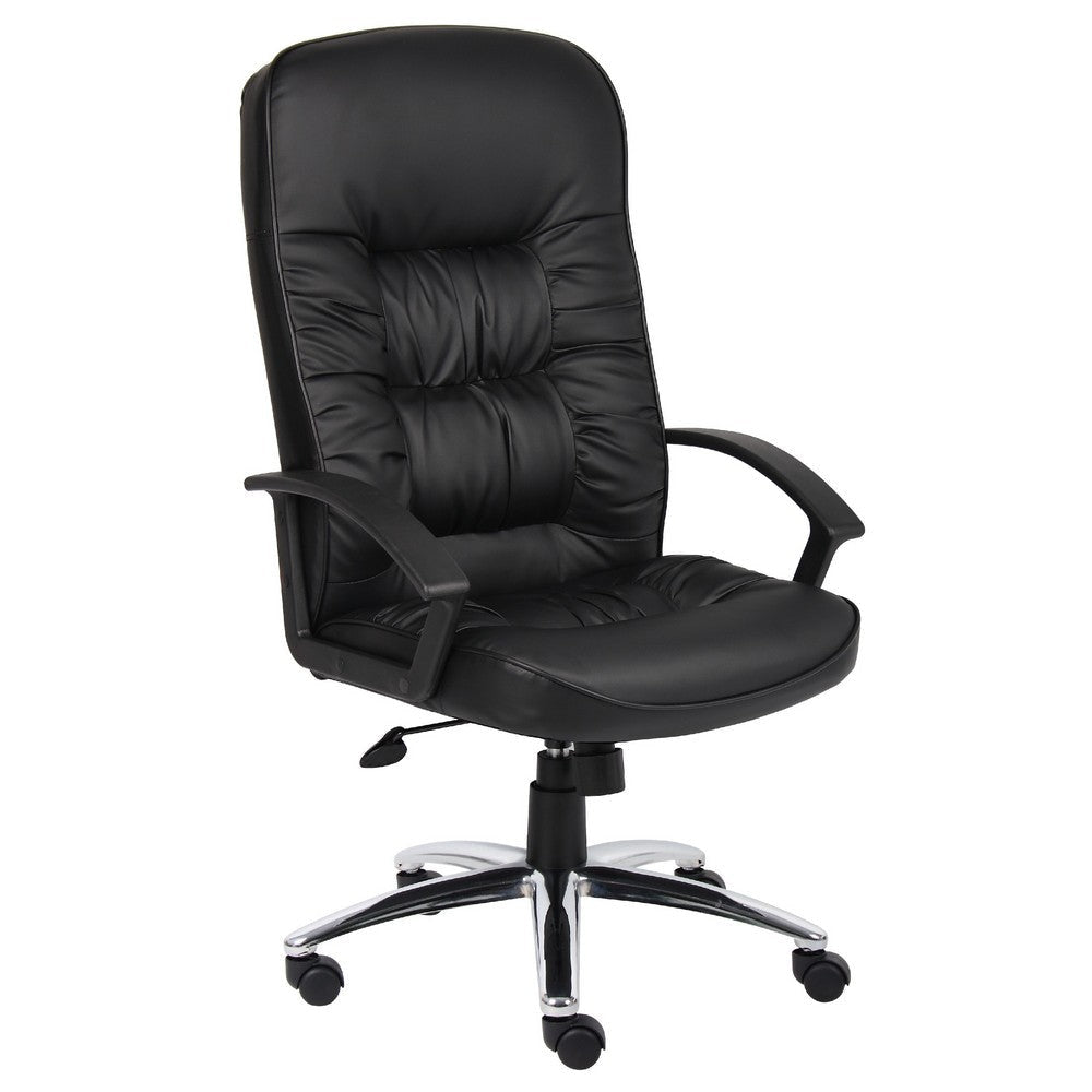 Mala High Back Office Chair | Black Faux Leather | Spring Tilt Mechanism BM344471