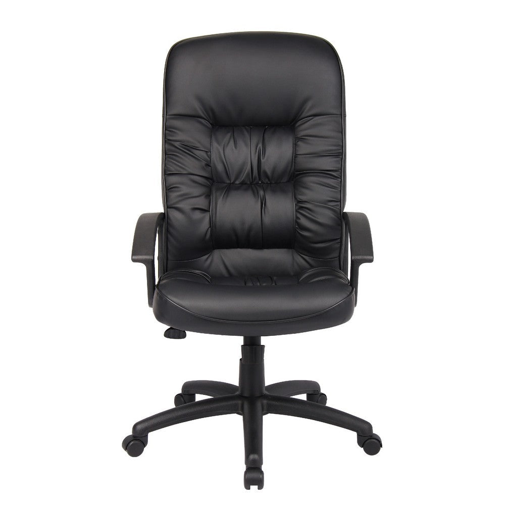 Mala High Back Office Chair | Black Faux Leather | Spring Tilt Mechanism BM344471