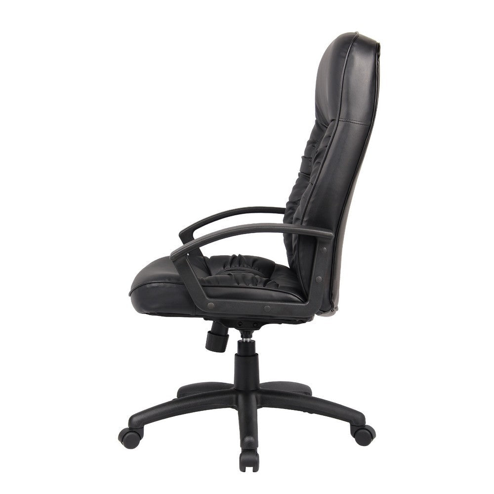Mala High Back Office Chair | Black Faux Leather | Spring Tilt Mechanism BM344471