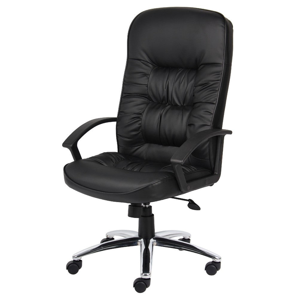 Mala High Back Rolling Swivel Office Chair | Black Faux Leather | Tilt Lock BM344472