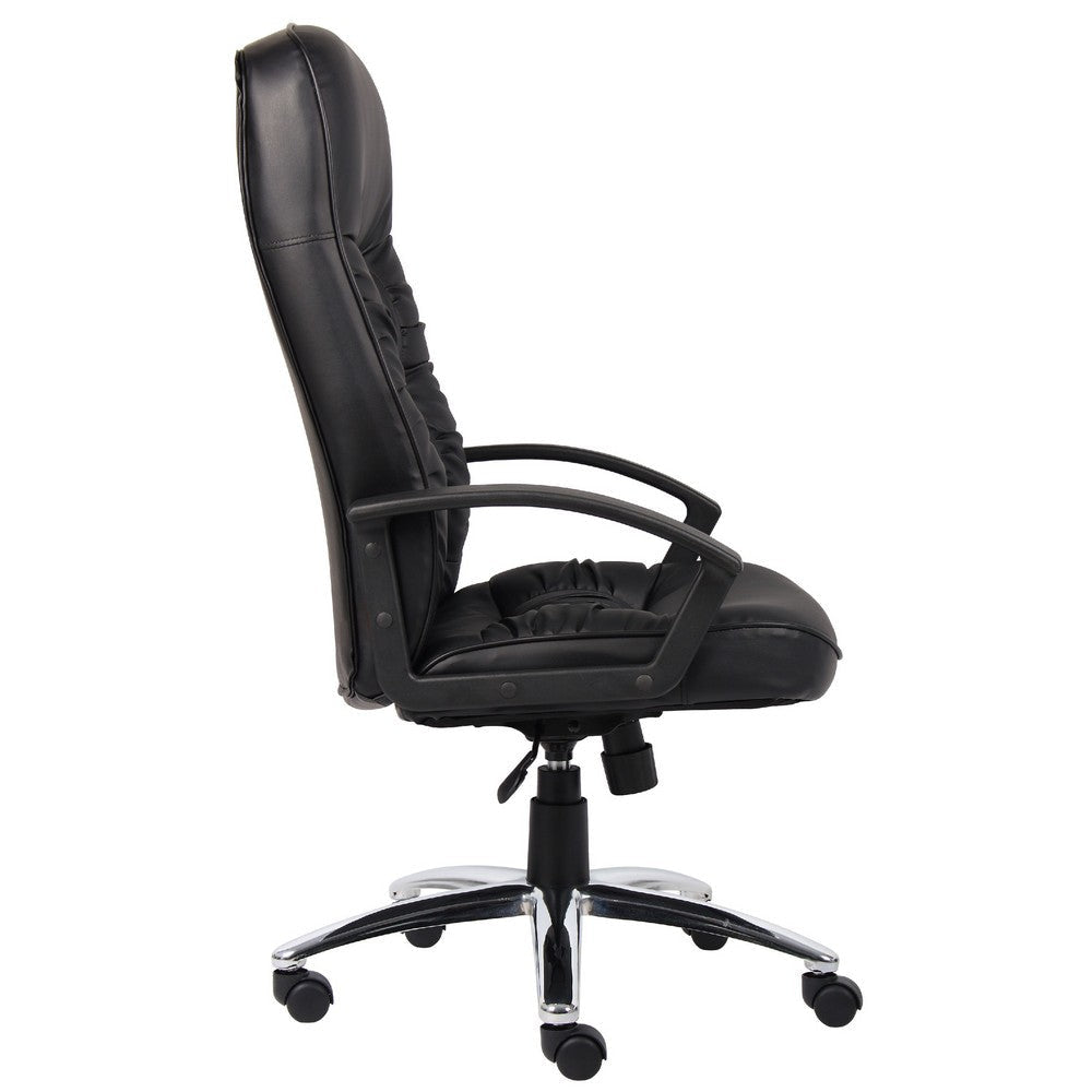 Mala High Back Rolling Swivel Office Chair | Black Faux Leather | Tilt Lock BM344472