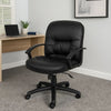 Mala Mid Back Office Chair | Black Faux Leather | Rolling Base | Tilt Lock