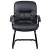 Mala Mid Back Guest Chair | Black Faux Leather | Lumbar Support BM344474