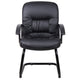 Mala Mid Back Guest Chair | Black Faux Leather | Lumbar Support BM344474