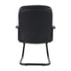 Mala Mid Back Guest Chair | Black Faux Leather | Lumbar Support BM344474