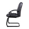 Mala Mid Back Guest Chair | Black Faux Leather | Lumbar Support BM344474