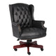 Saily Oversize Executive Chair | Traditional Wingback Black Tufted Vinyl BM344475