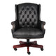 Saily Oversize Executive Chair | Traditional Wingback Black Tufted Vinyl BM344475