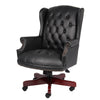 Saily Oversize Executive Chair | Traditional Wingback Black Tufted Vinyl BM344475