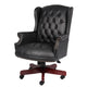 Saily Oversize Executive Chair | Traditional Wingback Black Tufted Vinyl BM344475