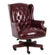 Saily Oversized Exec Chair | Traditional Wingback Burgundy Tufted Vinyl BM344476