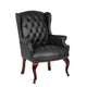 Saily Guest Armchair | Traditional Wingback Design | Black Tufted Vinyl BM344477