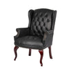 Saily Guest Armchair | Traditional Wingback Design | Black Tufted Vinyl BM344477