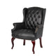 Saily Guest Armchair | Traditional Wingback Design | Black Tufted Vinyl BM344477