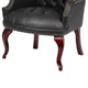 Saily Guest Armchair | Traditional Wingback Design | Black Tufted Vinyl BM344477