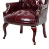 Saily Guest Armchair | Traditional Wingback | Mahogany | Burgundy Vinyl BM344478
